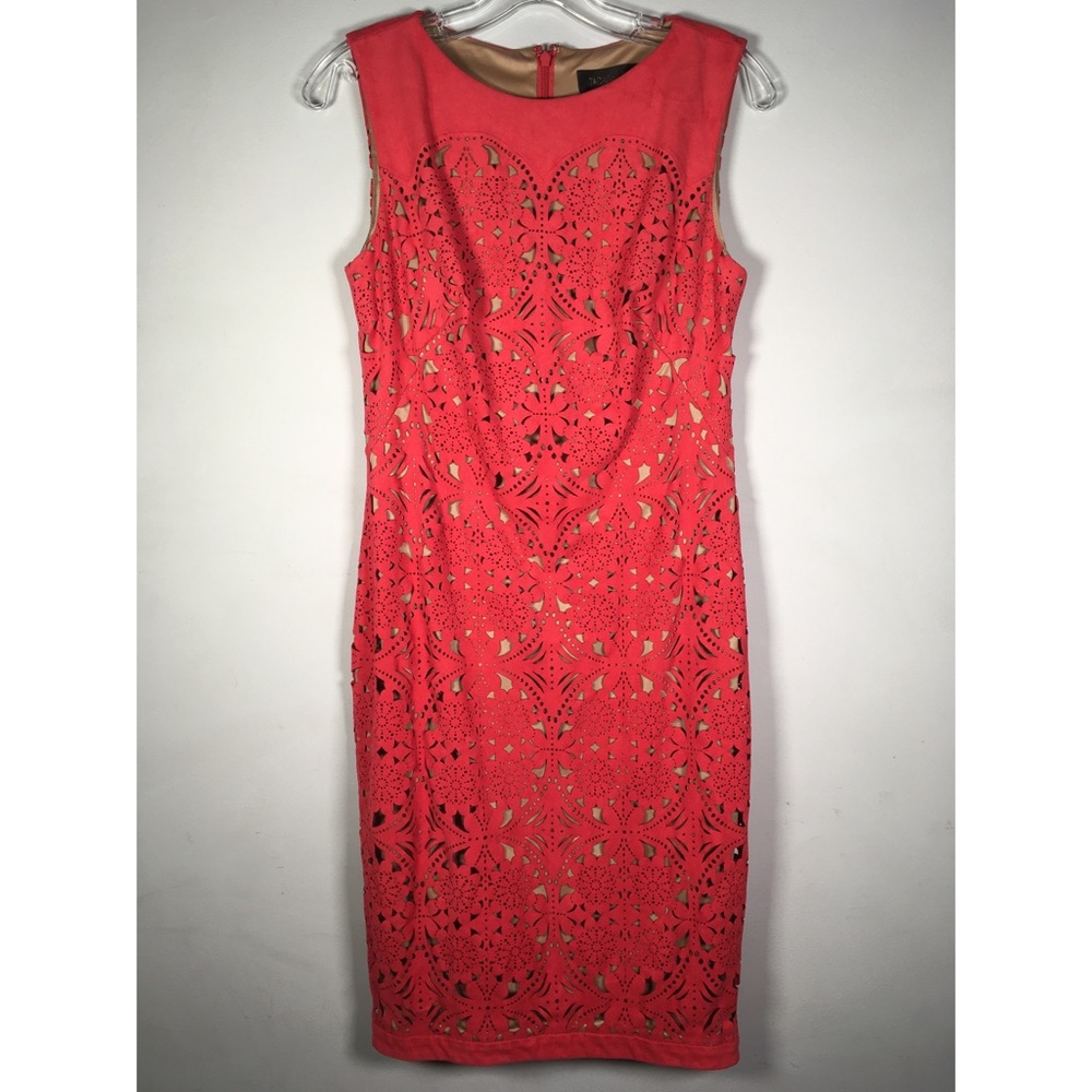 Tadashi Shoji Pink Cutout Lace Dress